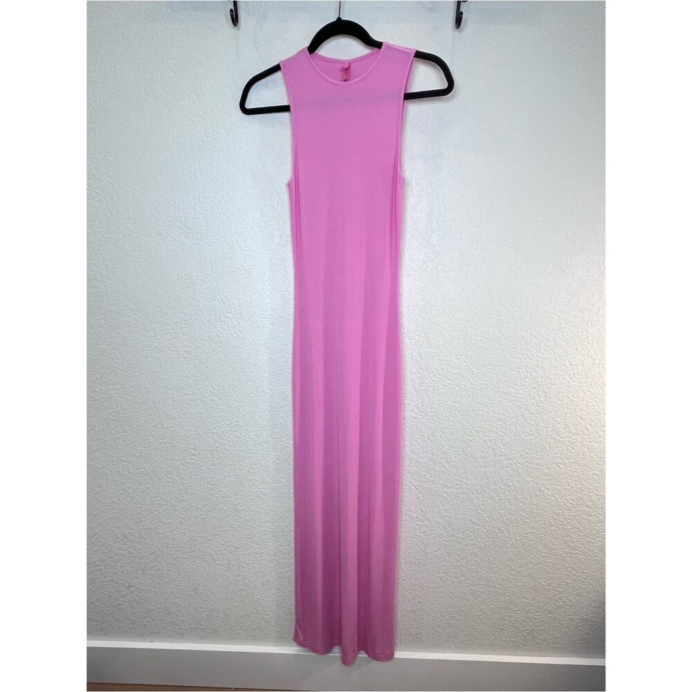 SKIMS Soft Lounge Sleeveless Long Dress in Cotton Candy size Medium - Picture 2 of 12